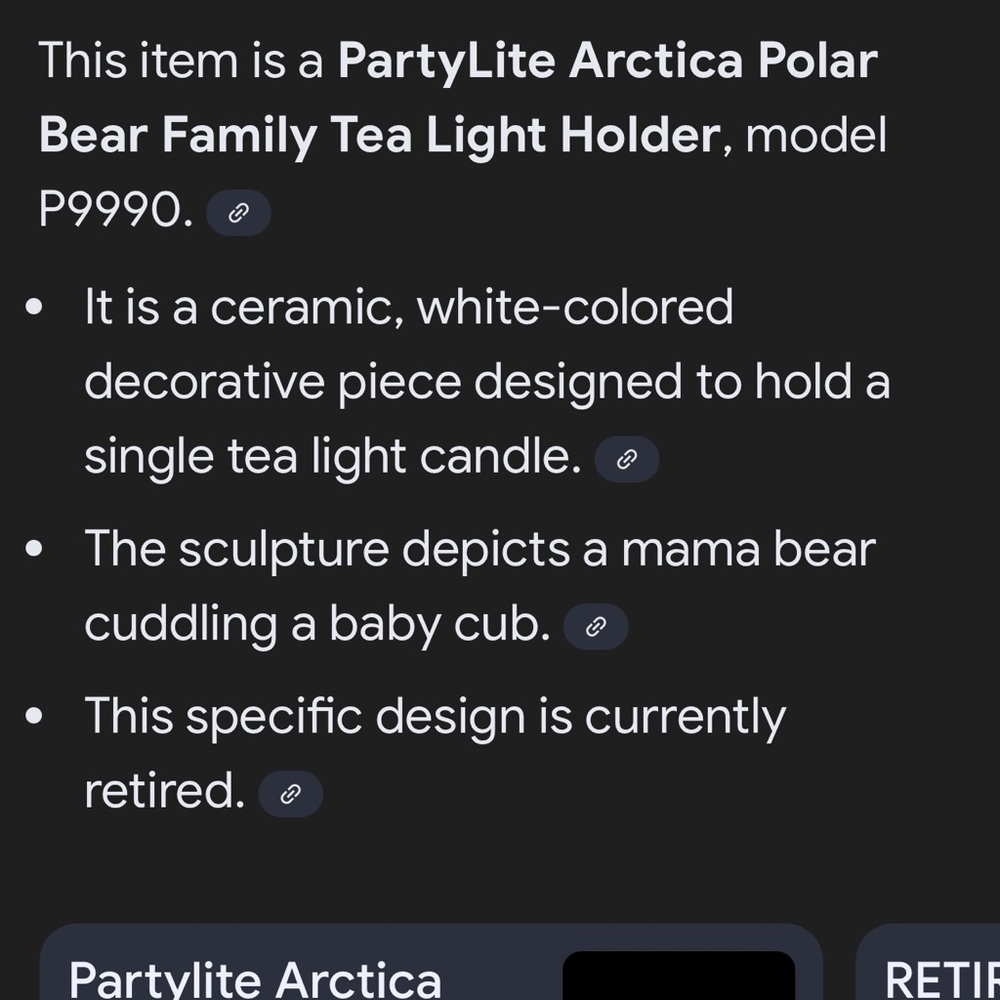 Partylite Mama Polar Bear and cub VTG EUC - Picture 8 of 8